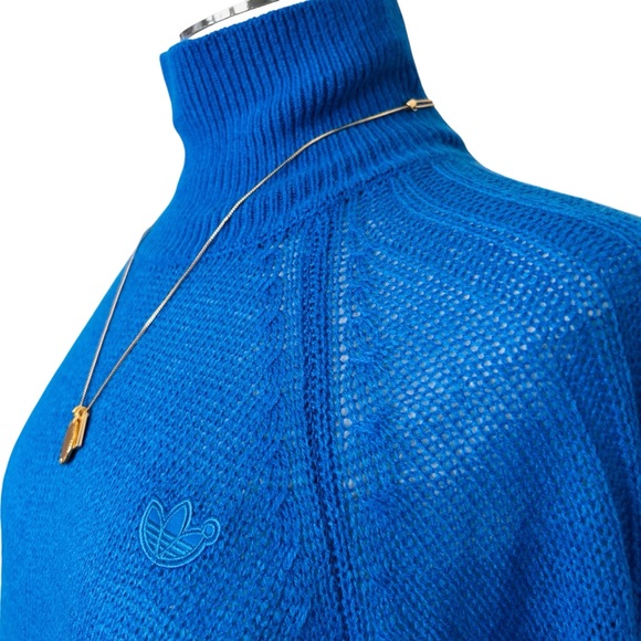 New ADIDAS ORIGINALS Women’s Wool Blend Blue Version Knit Sweater IL8535 Sz S - Picture 7 of 15